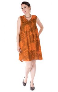 Lehké retro šaty oranžové free size sty725