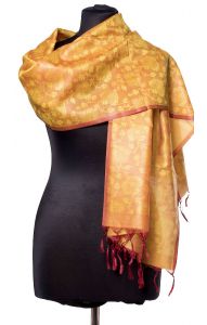 Luxusní brokátová tančoi šálka - pléd - zlatá st1682