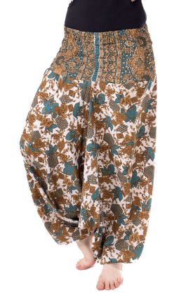 Turecké harémové kalhoty aladinky petrolejové kal1559