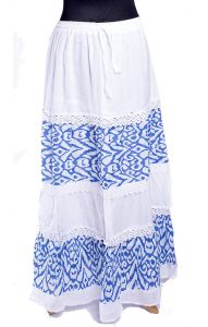 Letní dlouhá indická sukně bílá suk5351
