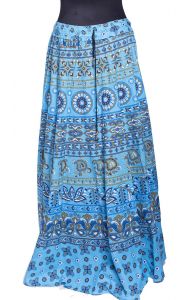 Indická bavlněná sukně blankytná suk5392