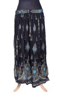 Indická bollywoodská sukně s flitry modrá suk5398