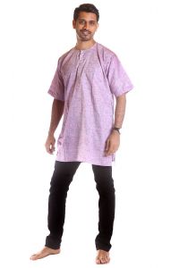 Indická pánská košile - kurti fialovorůžová L ku243