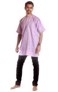 Indická pánská košile - kurti fialovorůžová XL ku256