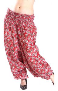 Bavlněné harémové kalhoty aladinky červené kal1244