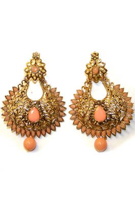 Luxusní královské náušnice zlato-meruňkové nau273