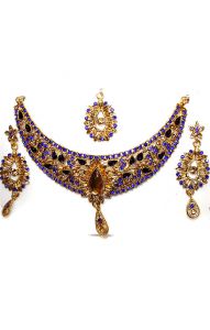 Levná sada indických šperků modrá ks1425