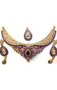 Levná sada indických šperků modrá ks1427
