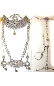 Luxusní sada šperků stříbrná barva ks1460