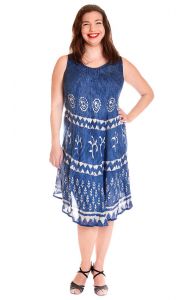Indigové indické šaty L-XXL sty572