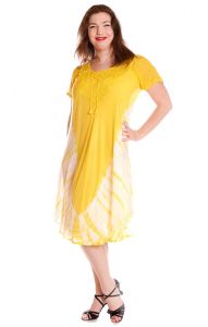 Indické letní šaty L-XXL žluté sty583
