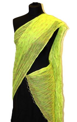 Bollywoodská dupatta sytě zelená dh1520