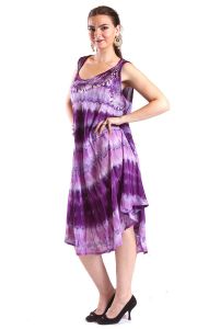 Batikované indické šaty fialové L-XXL sty621