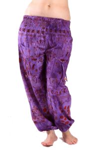 Hippie boho kalhoty fialové kal1293