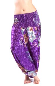 Turecké harémové kalhoty aladinky fialové kal1310