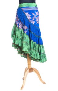 Kanýrová latino sukně zelenomodrá suk3559