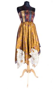 Sukně - šaty ze sárí zlaté suk3617