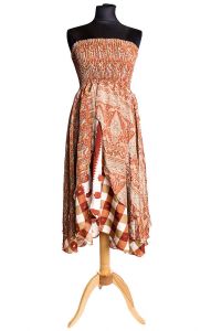 Sukně - šaty ze sárí skořicové suk3670