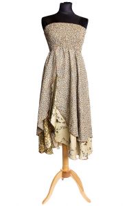 Sukně - šaty ze sárí slonovinové suk3671