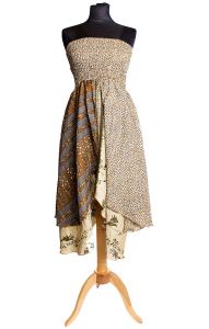 Sukně - šaty ze sárí béžové suk3673