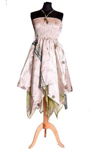 Sukně - šaty ze sárí béžové suk3734