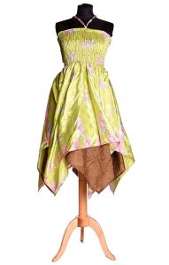 Sukně - šaty ze sárí hráškové suk3739