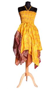 Sukně - šaty ze sárí žluté suk3740