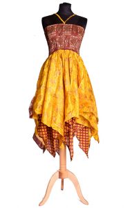 Sukně - šaty ze sárí žluté suk3741