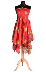 Sukně - šaty ze sárí červené suk3747
