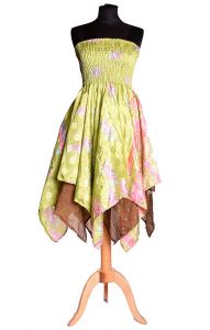 Sukně - šaty ze sárí hráškové suk3751