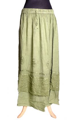 Teplá indická sukně zelenkavá suk3831