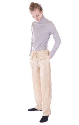 Pánské jóga kalhoty pískové M pk136