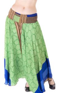 Kalhotová sukně zelená kal1395