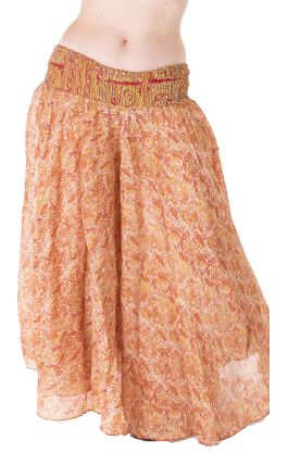Kalhotová sukně oranžová kal1398