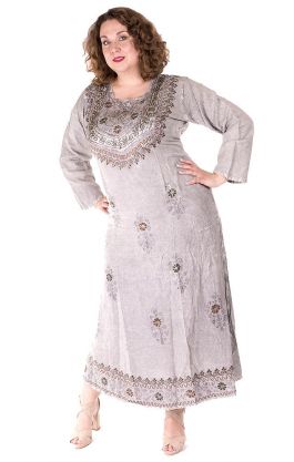 Klasické indické šaty šedé XL sty668