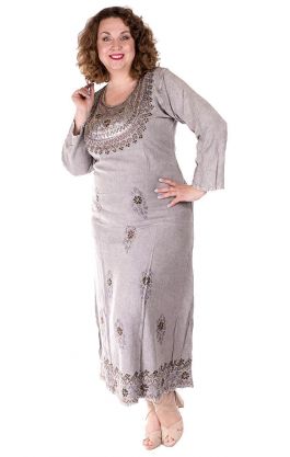 Klasické indické šaty šedé XL sty672
