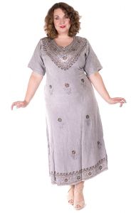 Klasické indické šaty šedé XXL sty695