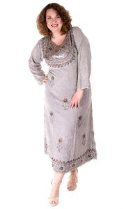 Klasické indické šaty šedé XXL sty713