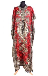 Saténový kaftan červený kaf1352