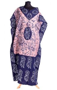 Batikovaný bavlněný kaftan XXL pudrový kaf1392