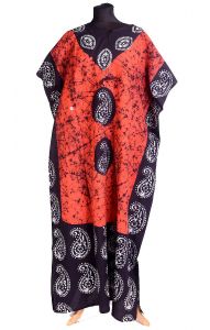 Batikovaný bavlněný kaftan XXL oranžový kaf1409