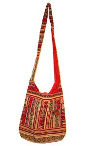 Indická plátěná taška přes rameno červená ta299