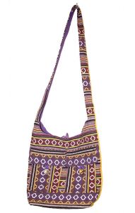 Indická plátěná taška přes rameno fialová ta301