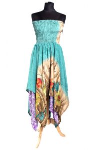 Sukně - šaty ze sárí tyrkysová suk4755