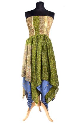 Sukně - šaty ze sárí zelená suk4757