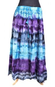 Batikovaná bavlněná indická sukně modrofialová suk4843