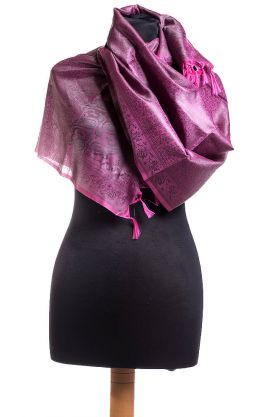 Luxusní brokátová tančoi šálka - pléd - malinová st1480