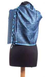 Luxusní brokátová tančoi šálka - pléd - modrá st1483