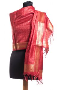 Luxusní brokátová tančoi šálka - pléd - červená st1497