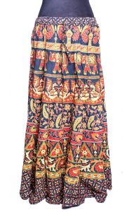Indická razítková sukně petrolejová suk4884